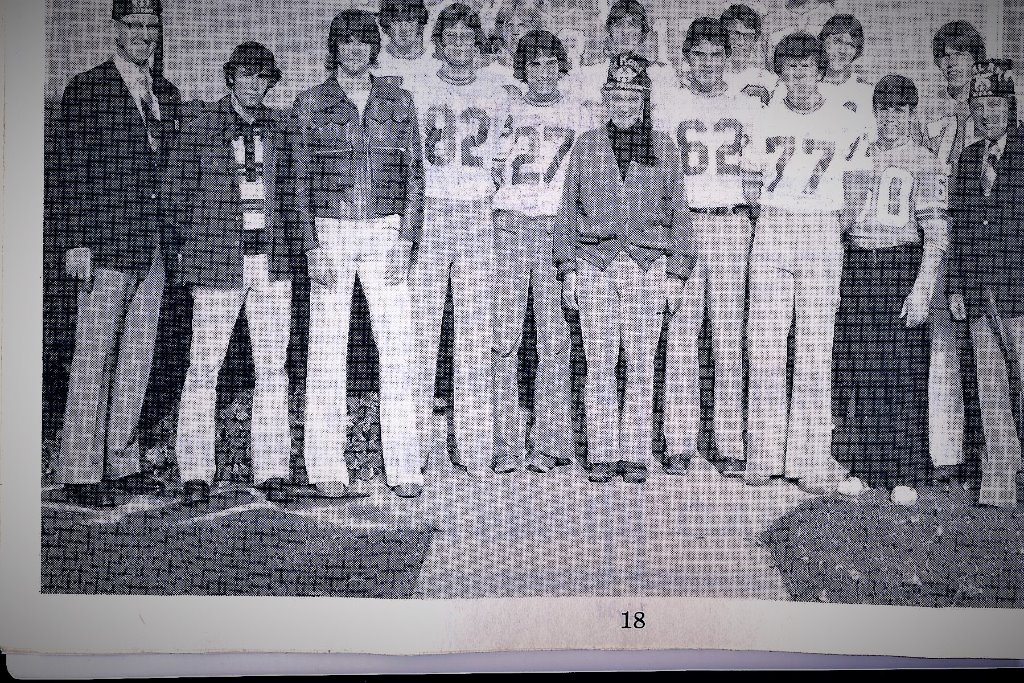 LHS Football Players visiting patients at The Shriners Hospital prior to the 1976 Shrine Football game against Kamiakin.  You will notice the late Jerry Altmiller and the late Ryan Williams in the front row