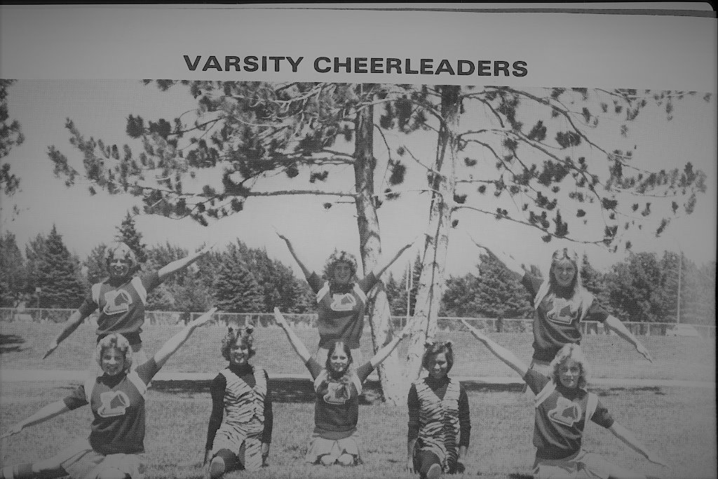 This was the photograph used to feature our cheerleaders in the Shrine Game program, November 1976