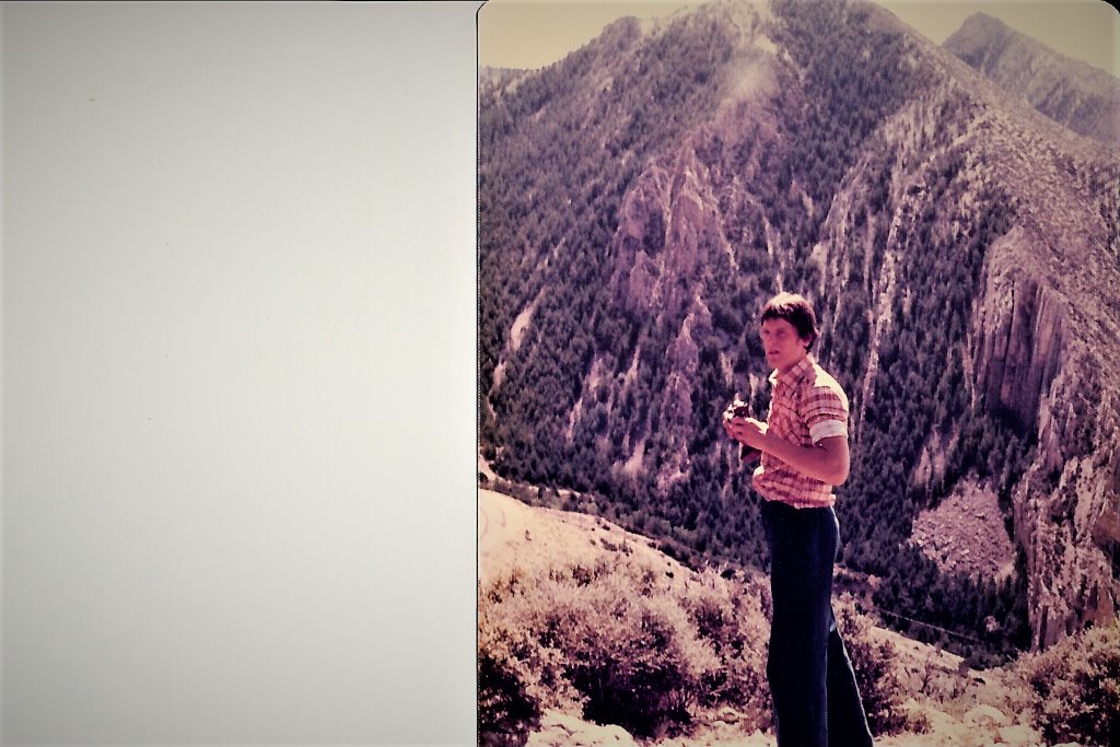 Randy Geary in the Bighorn Mountain range, Montana Summer 1976